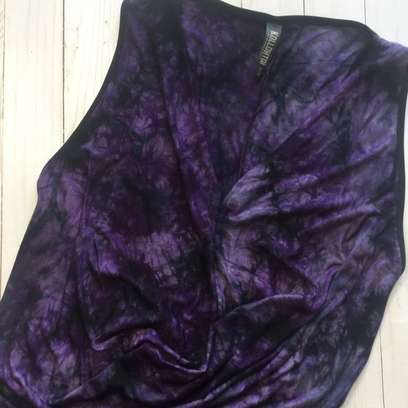 KOLLONTAÏ Purple V-Neck Draped Sheath Dress XS EUC - Picture 3 of 10